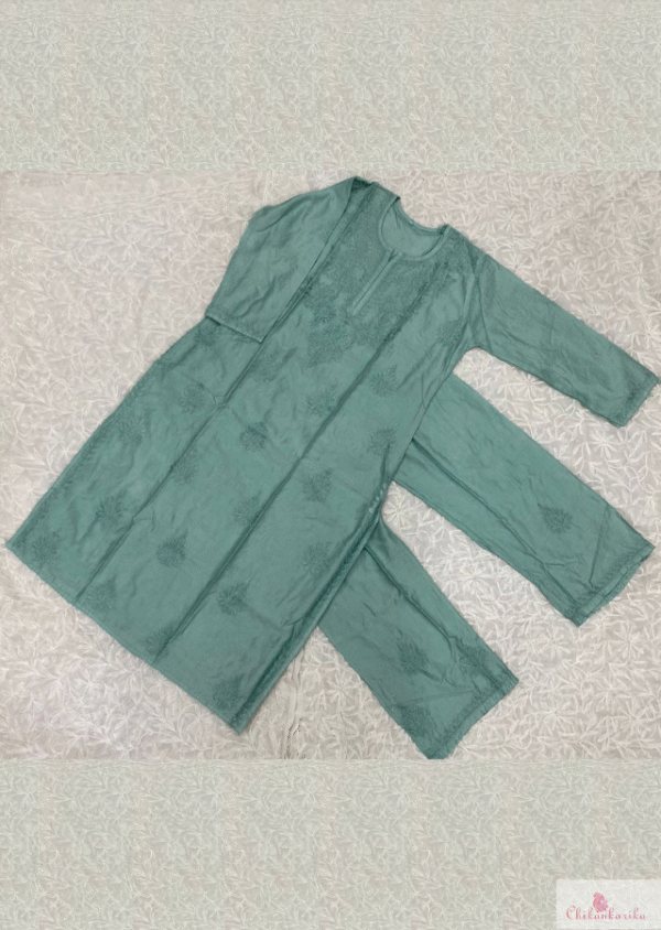 Designer Chanderi Plazo Set with Ghaspatti Work