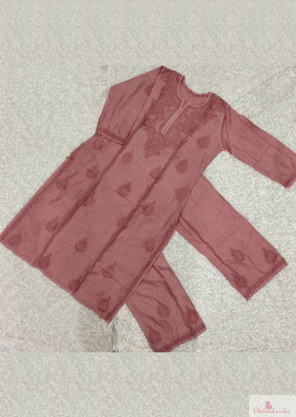 Designer Chanderi Plazo Set with Ghaspatti Work - Image 5