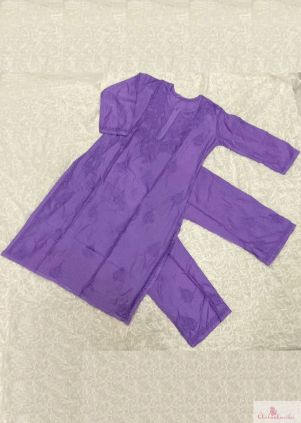 Designer Chanderi Plazo Set with Ghaspatti Work - Image 6