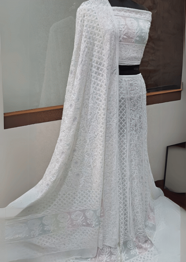 Designer Chikankari Lehenga with Intricate Embroidery - Image 2