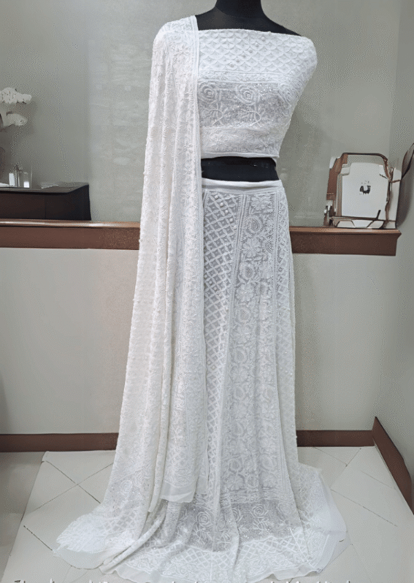 Designer Chikankari Lehenga with Intricate Embroidery