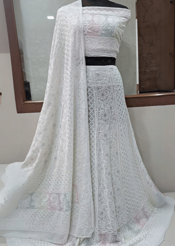 Designer Chikankari Lehenga with Intricate Embroidery - Image 5