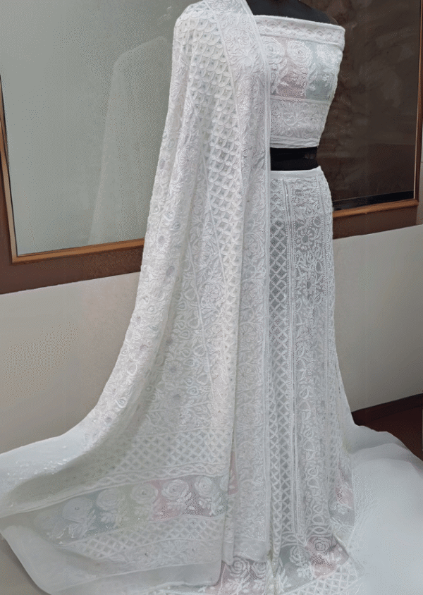 Designer Chikankari Lehenga with Intricate Embroidery - Image 6