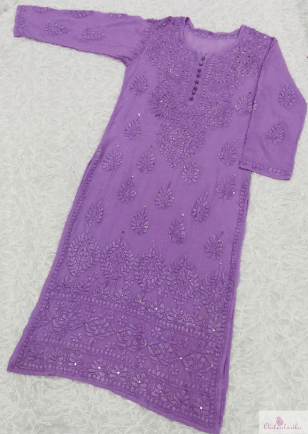 Viscose Kurta with Ghaspatti & Mukesh Work - Image 3