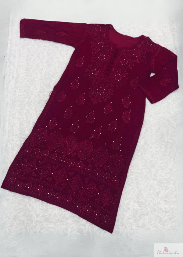Viscose Kurta with Ghaspatti & Mukesh Work - Image 5
