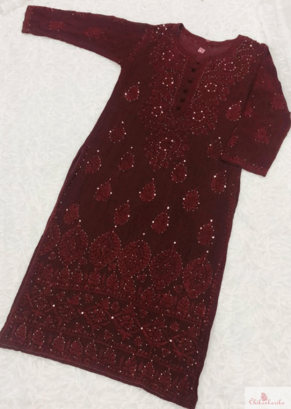 Viscose Kurta with Ghaspatti & Mukesh Work - Image 8