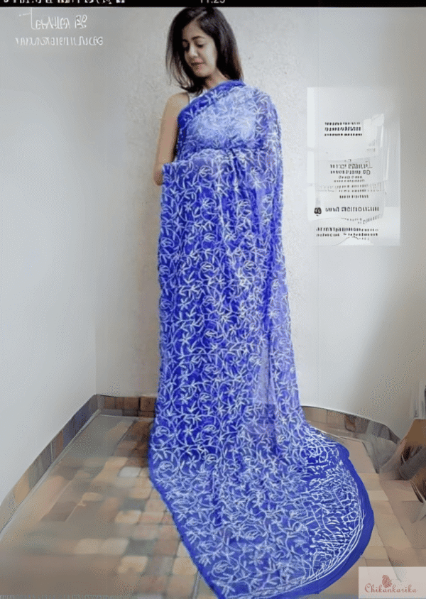 Traditional Tepchi Saree with Hand Embroidery - Image 11