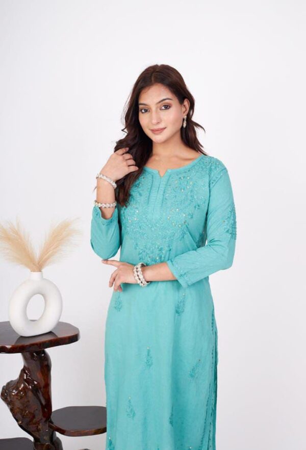 Premium Mulmul Kurti Fabric for Summer Wear - Image 4