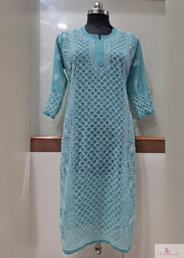 Light Chiffon Kurta with Soft Cotton Inner - Image 7