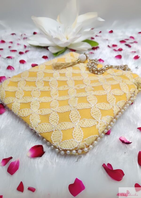 Chikankarika Gotapatti bag with Premium Lucknowi Designs - Image 4
