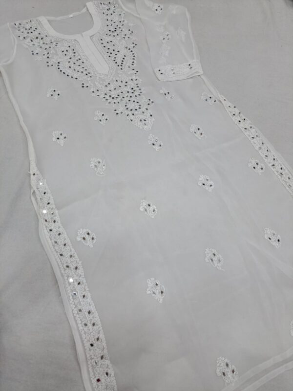 Stylish Mirror Work Georgette Kurti – Ethnic Wear for Women - Image 4