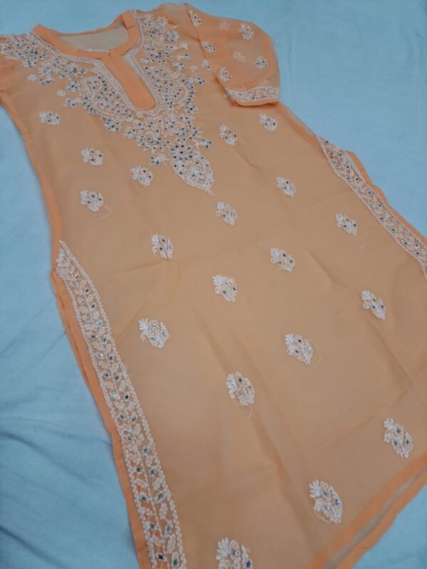 Stylish Mirror Work Georgette Kurti – Ethnic Wear for Women - Image 3